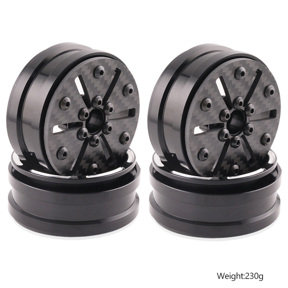 (B) 4Pcs 1.9" Carbon Fiber Beadlock Wheel Rims For Rc Axial Scx10 Trx4 Capra 1/10 320997458043