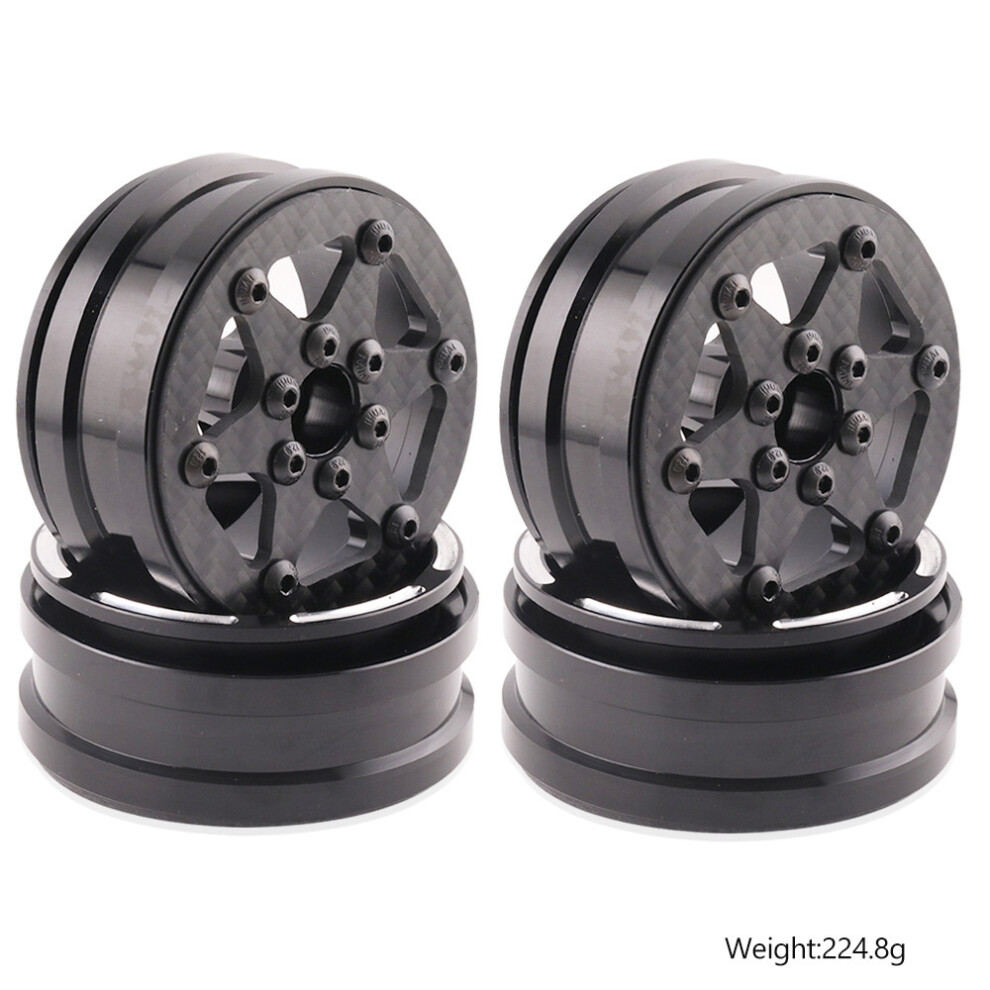 (C) 4Pcs 1.9" Carbon Fiber Beadlock Wheel Rims For Rc Axial Scx10 Trx4 Capra 1/10 320997458050