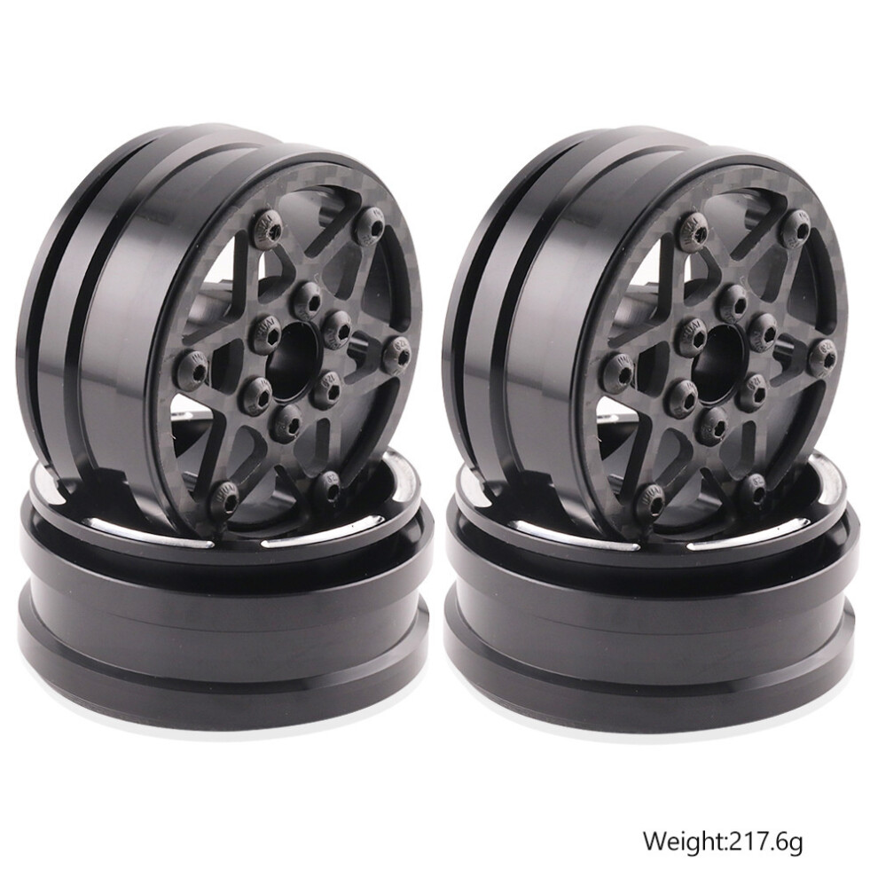 (D) 4Pcs 1.9" Carbon Fiber Beadlock Wheel Rims For Rc Axial Scx10 Trx4 Capra 1/10 320997458067