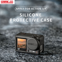 Sports Camera Dust Cover Silicone Protective Case w/Hand Strap for DJI Action3/4