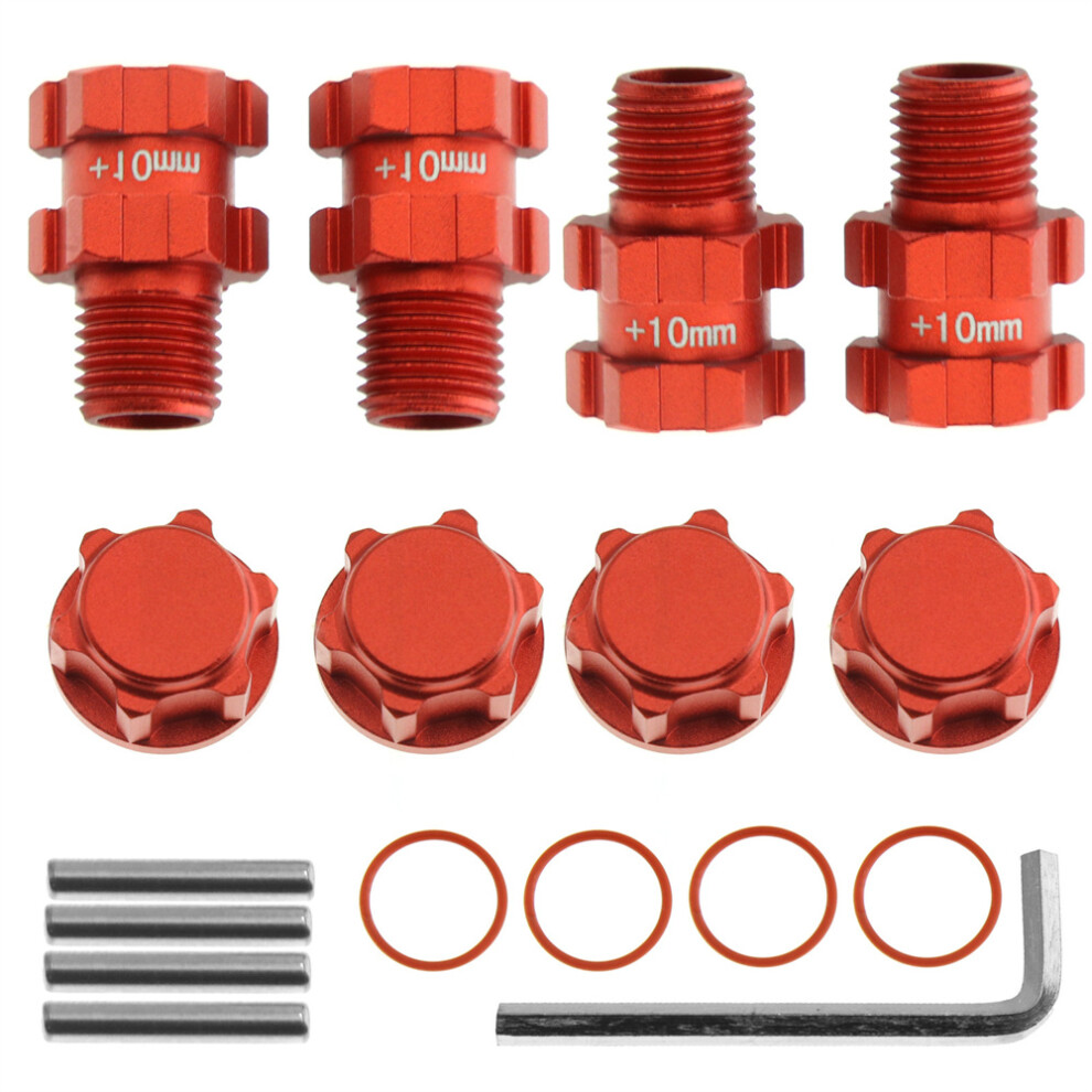 (Red) For Arrma 1/10 3S Granite Mega Senton Typhon Adapters Convert 14Mm To 17Mm Hex Red 320997452744