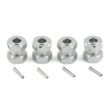 (Silver) RC Car Thickened Hexagonal Adapter with Lock Nut For ARRMA 1/8 6S KRATON OUTCAST