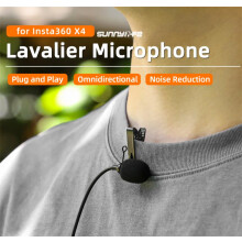 Clip-on Lavalier Microphone for Insta360 X4, Mini Camera Mic for Video Recording, Interviews & Live Performance