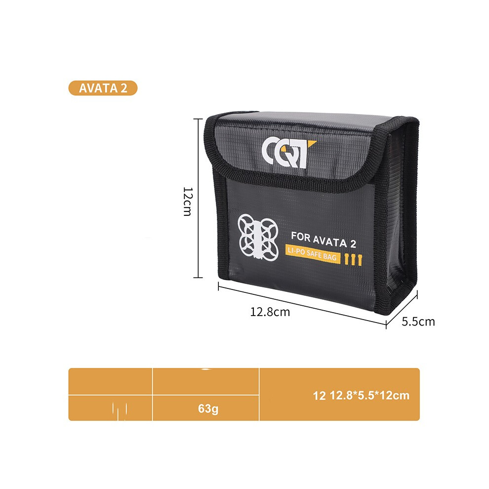 (For 3Pc Battery) Battery Safe Bag Protective Li-Po Safe Bag Explosion-Proof For Dji Avata 2 320997459453