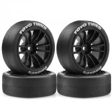 (Black) 1/10 RC Car Universal Upgrade Plastic Tyre Wheel Trail for Tamiya Keisho Yokomo