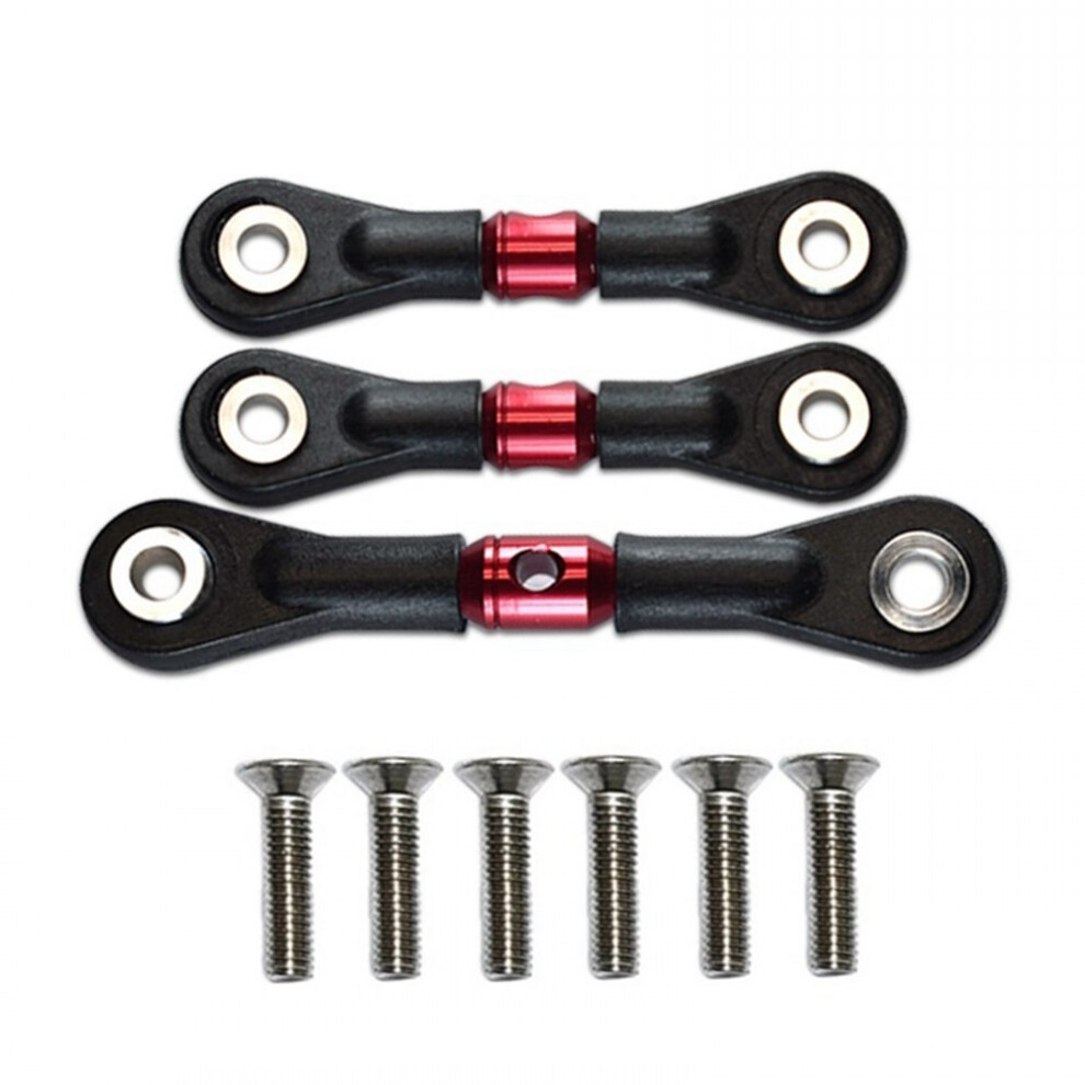 (Red) For Tamiya Tt02 Tt02t 1/10 Rc Car Steering Tie Pull Rod Linkage Upgrade Parts Red 320997446552