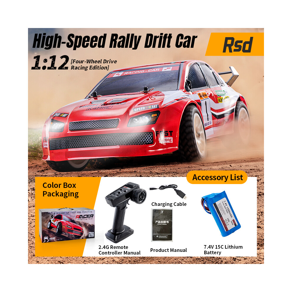 (Red) Sy1201 1/12 2.4G 4Wd 390 Motor Rc Car Modification Toy Remote Control Vehicle Red 123643854875