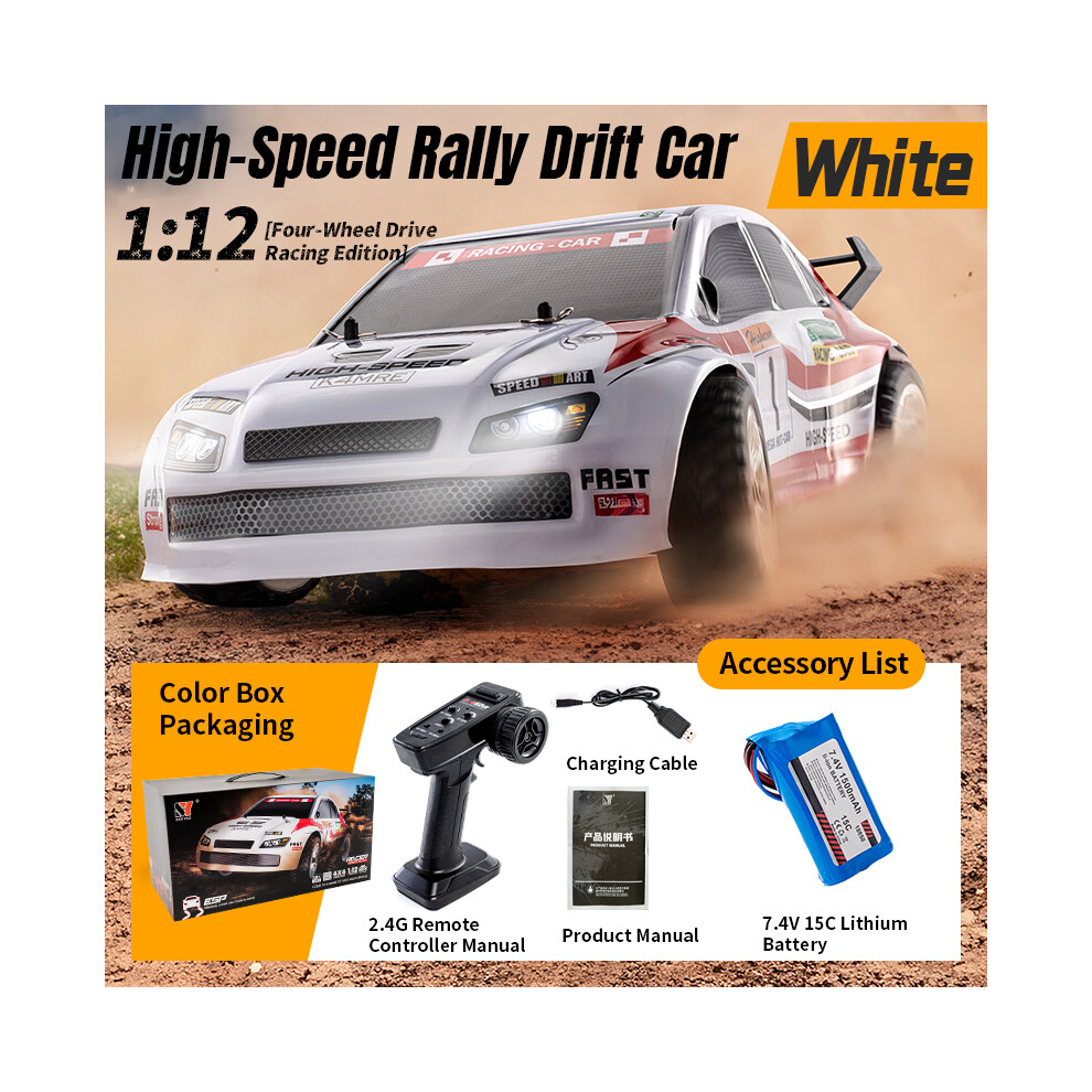 (White) Sy1201 Mini 2.4G 1/12 4Wd Car Rc Car Drift Rally Car With Gyroscope Kids Toy White 320997461159