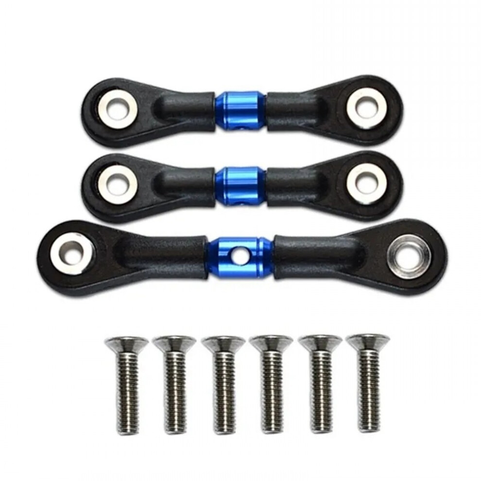(Blue) For Tamiya Tt02 Tt02t 1/10 Rc Car Steering Tie Pull Rod Linkage Upgrade Parts Blue 320997446545