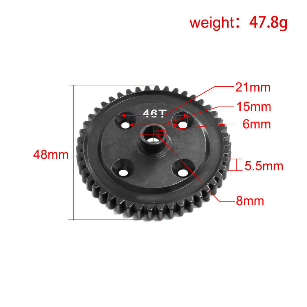 (46T) 46T/48T Central Differential Gear E8082 For Km 1/7 Rally Truck Rc Car Parts 320997461456