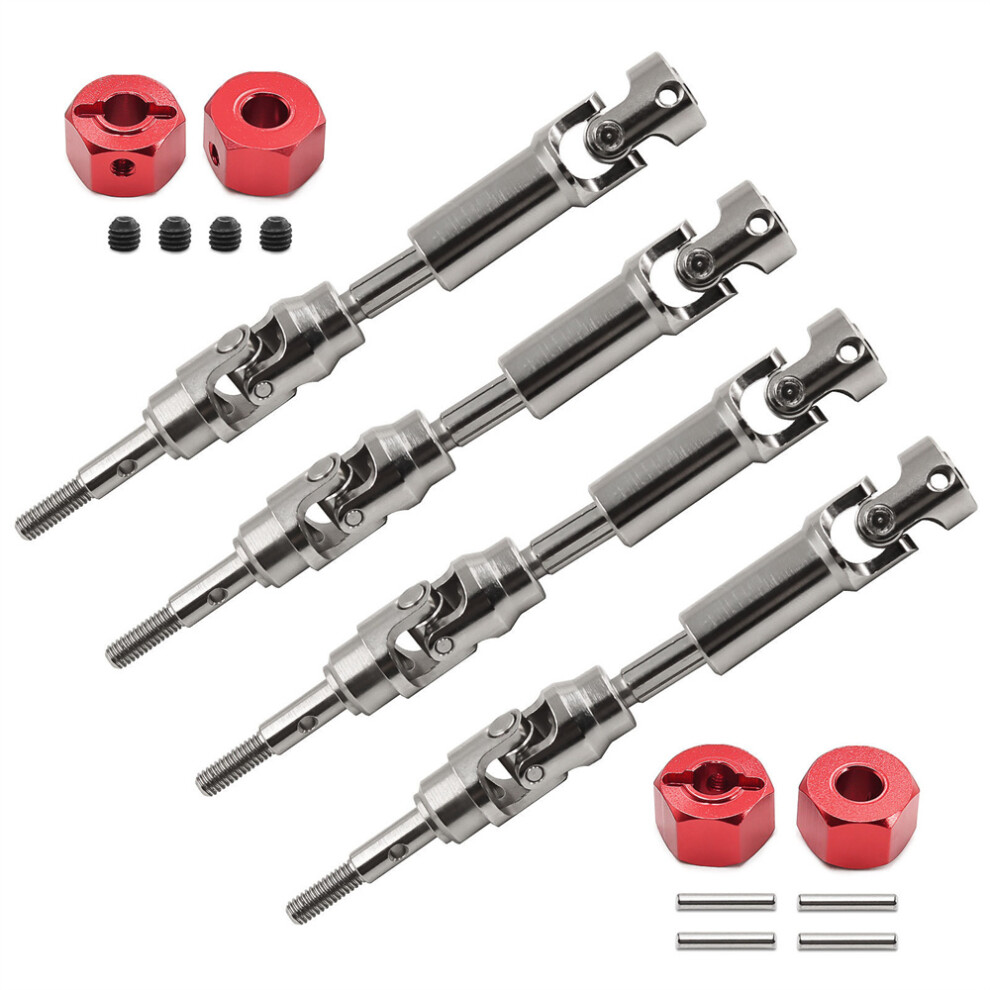 (Red) 1/16 Rc Car Cvd Universal Joints Drive Shaft Kit Part For Traxxas Mini Maxx Red 320997470465