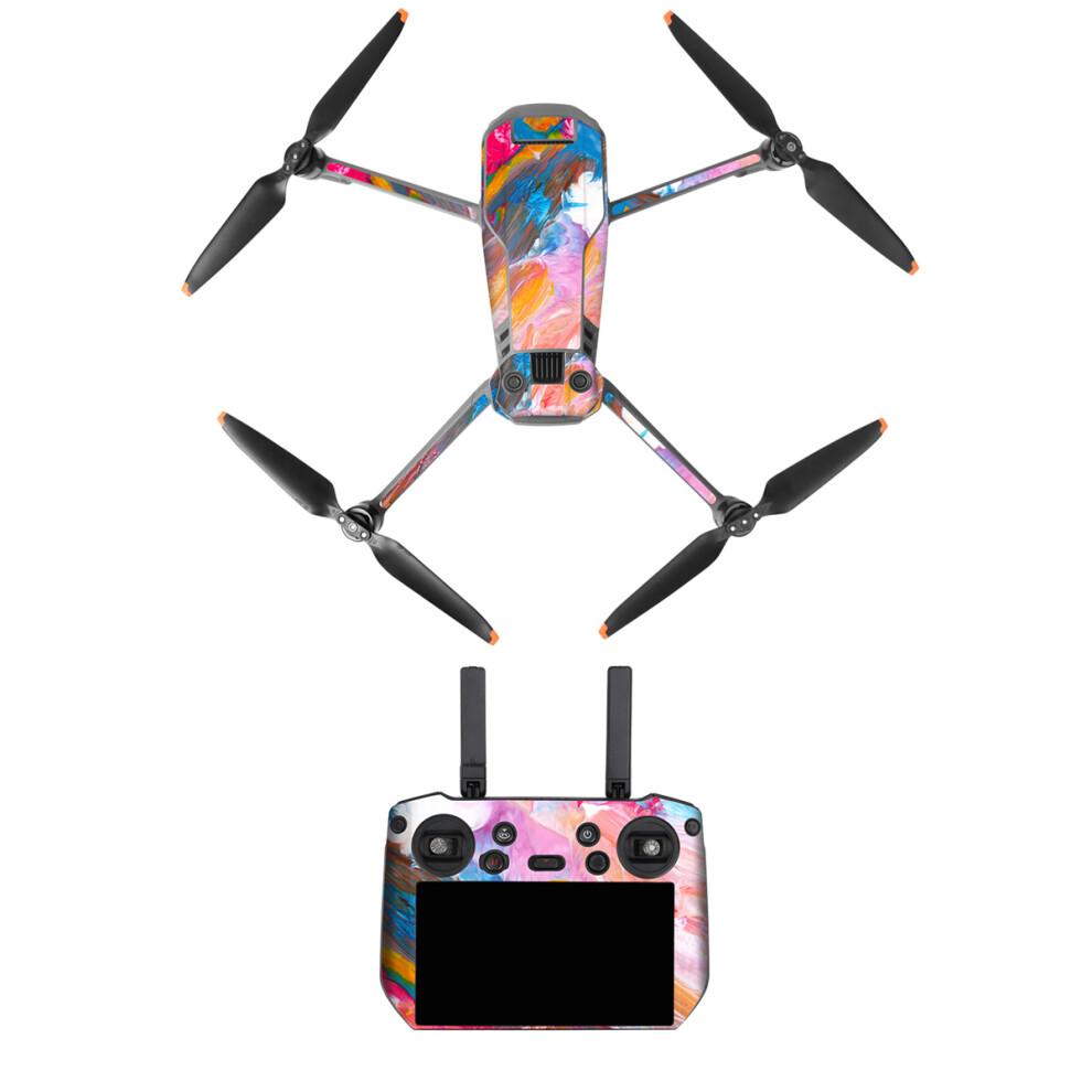 (RC Pro-Pink) Colored Stickers Protective Film Scratch-proof Decals Drone Skin Accessories for Mavic 3 Pro