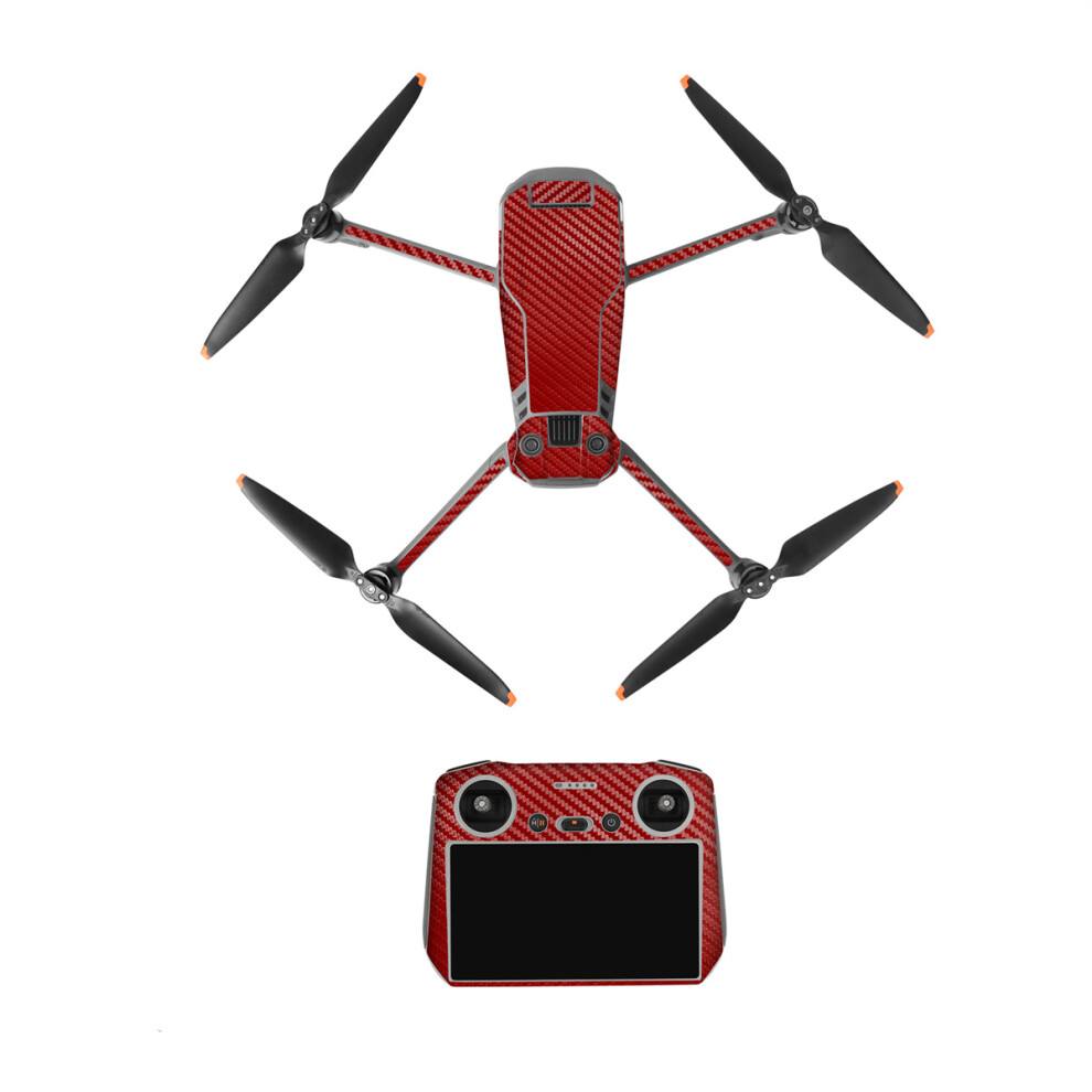 (RC-Carbon Red) Colored Stickers Protective Film Scratch-proof Decals Drone Skin Accessories for Mavic 3 Pro