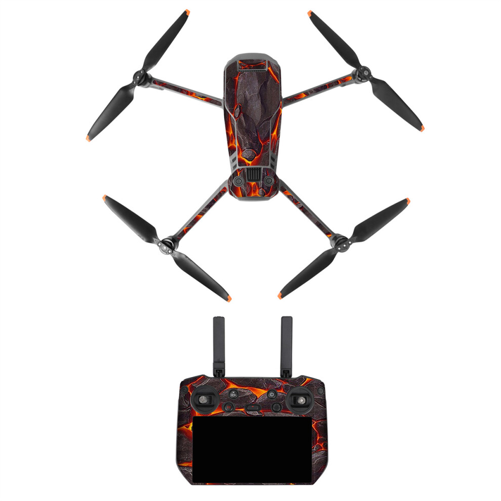 (RC Pro-Lava Black) Colored Stickers Protective Film Scratch-proof Decals Drone Skin Accessories for Mavic 3 Pro