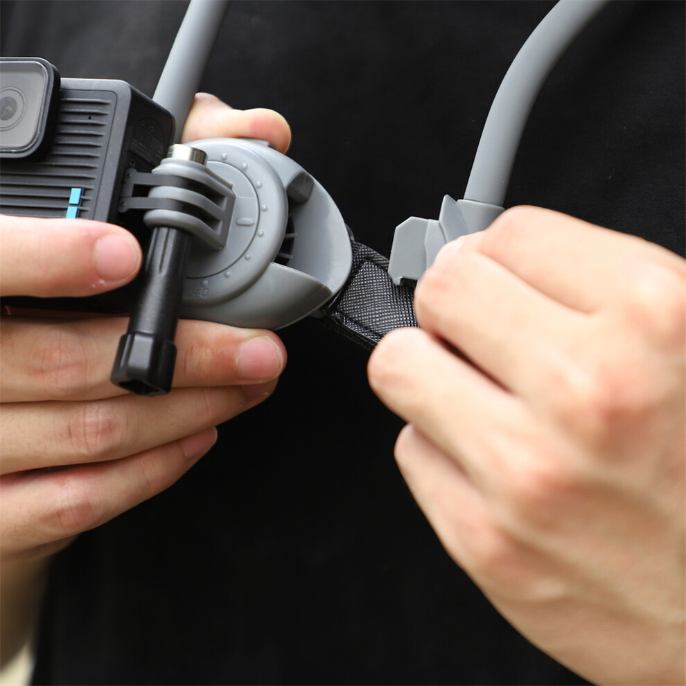 Neck Mount Video Vlog Neck Selfie Holder W/Body Strap For Dji Action 5 Pro/Insta360 Go 3S 320997463344