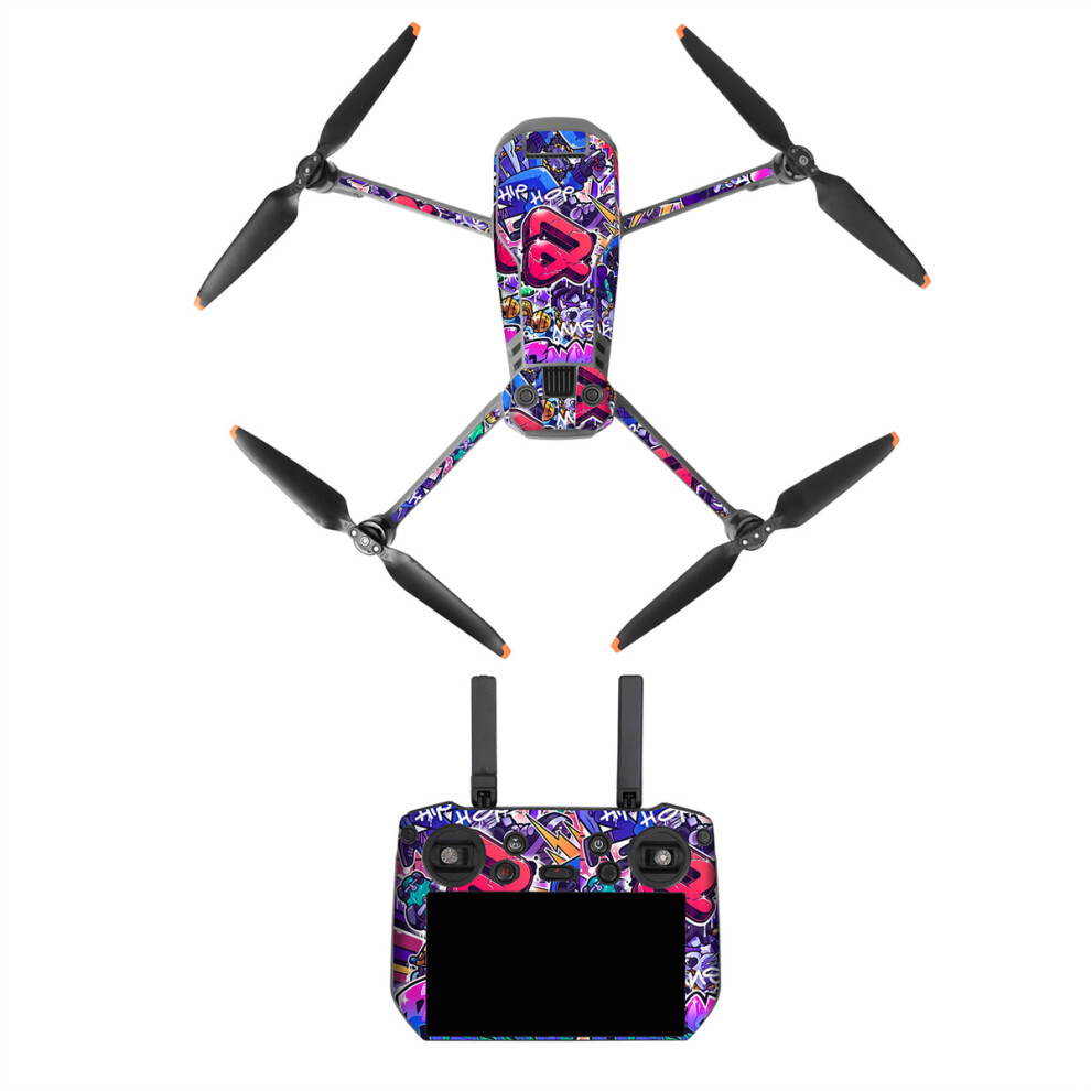 (RC Pro-Purple) Colored Stickers Protective Film Scratch-proof Decals Drone Skin Accessories for Mavic 3 Pro