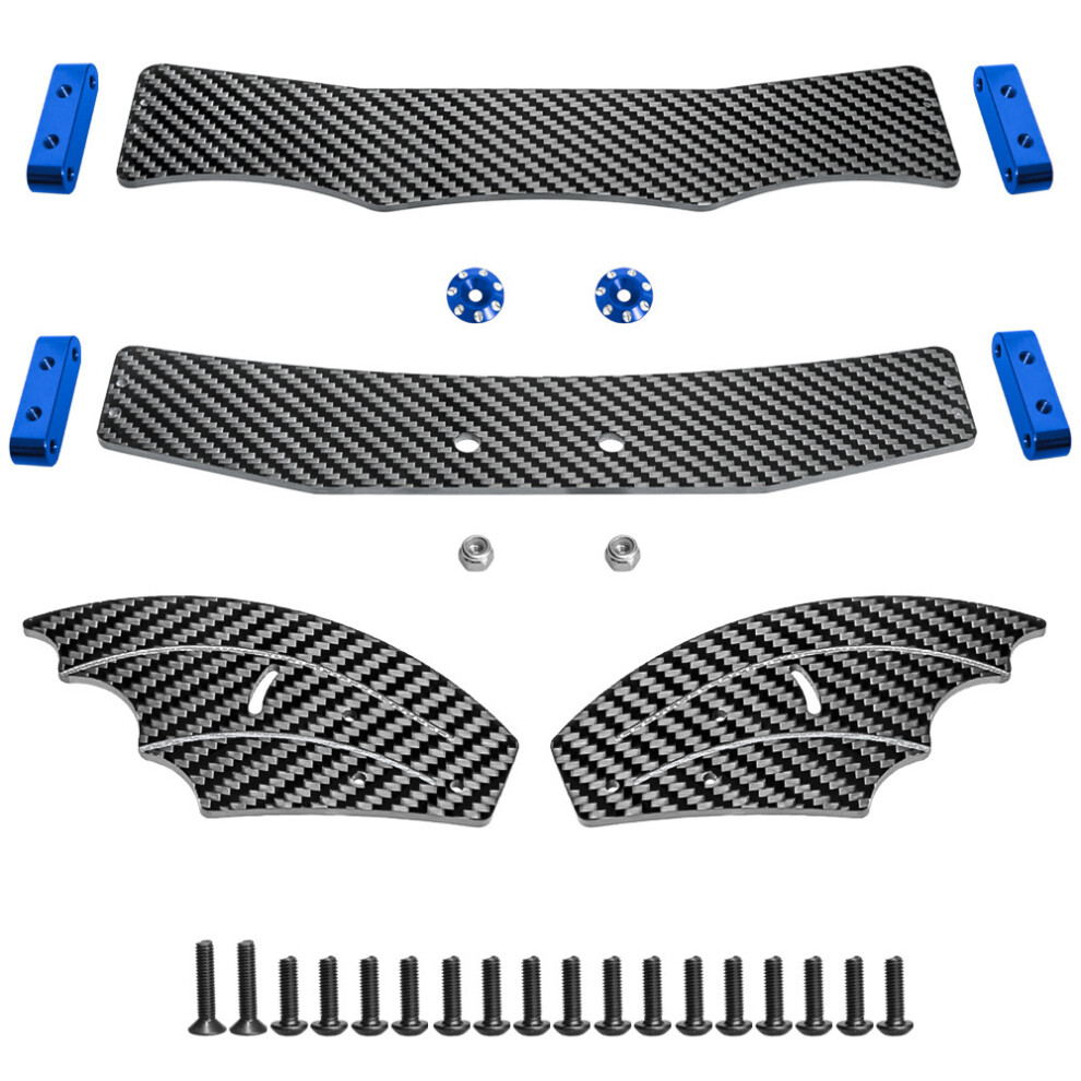 (Blue) Aerodynamic Dragcar Carbon Fiber Tail Wing For Arrma 1/8 Typhon Rc Car Blue 320997480112