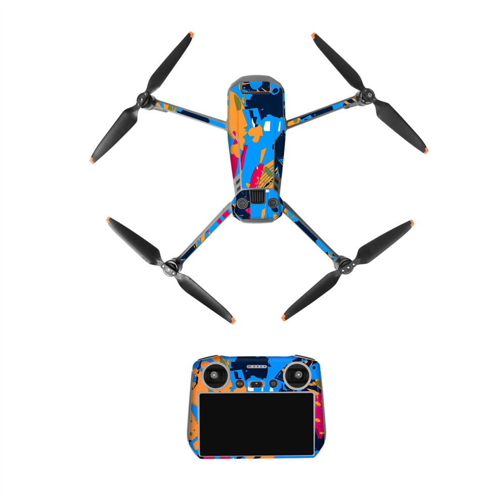 (RC-Blue) Colored Stickers Protective Film Scratch-proof Decals Drone Skin Accessories for Mavic 3 Pro