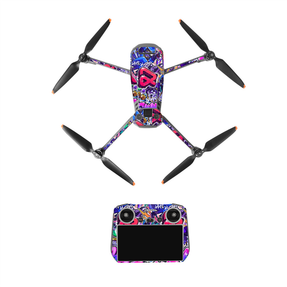 (RC-Purple) Colored Stickers Protective Film Scratch-proof Decals Drone Skin Accessories for Mavic 3 Pro