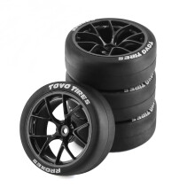 (Black) 4PCS Set Flat Running Rally Wheel Tires For HPI Kyosho Tamiya 1/10 WRC XV01 TT02