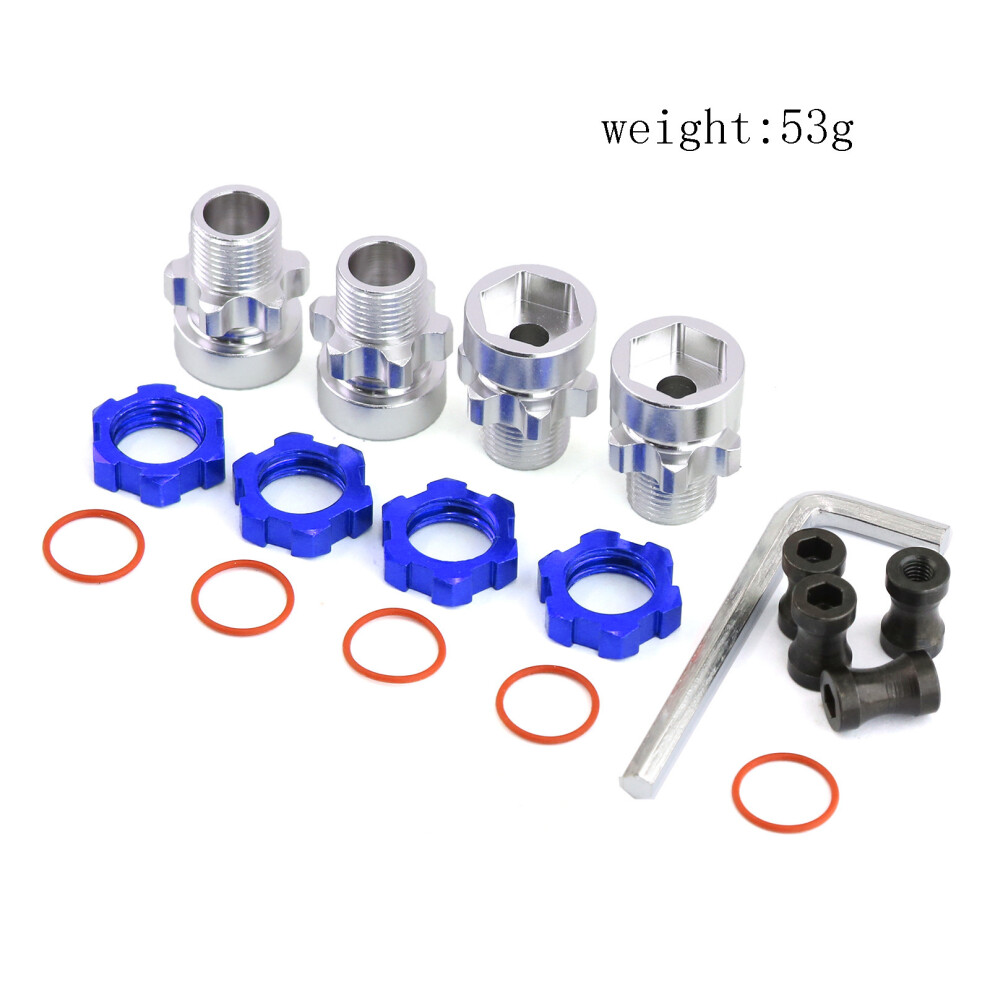 (Blue) Aluminum 12 To 17Mm Wheel Hubs For Traxxas Slash 2Wd Rustler Stampede Bandit 4Wd Blue 320997448402