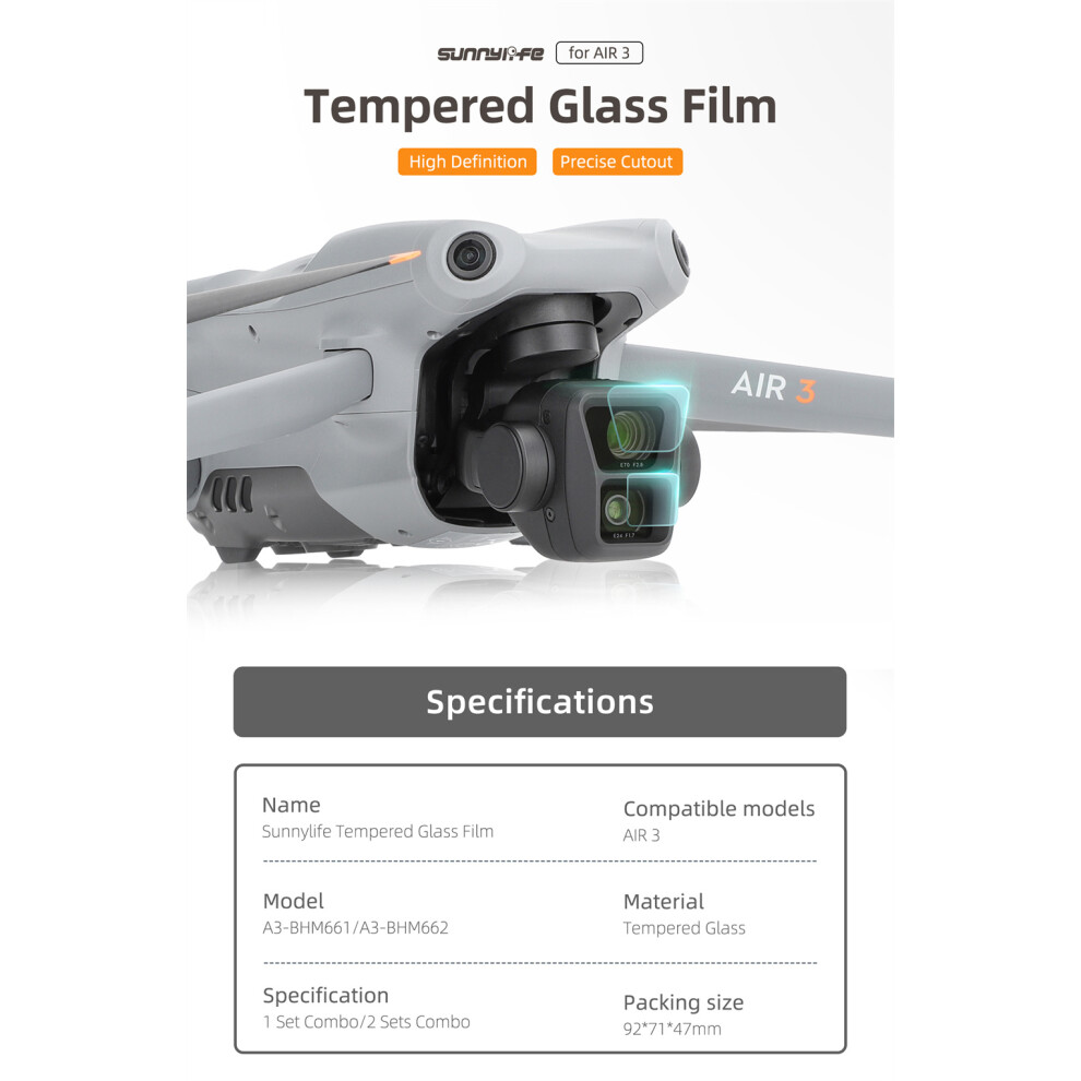 Lens Protector Tempered Glass Film Protective Films Accessories For Dji Air 3 320997448907