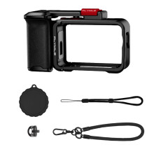 (Black) Camera Street Photography Handle Grip Lens Cap Protective Kit for DJI Action 6
