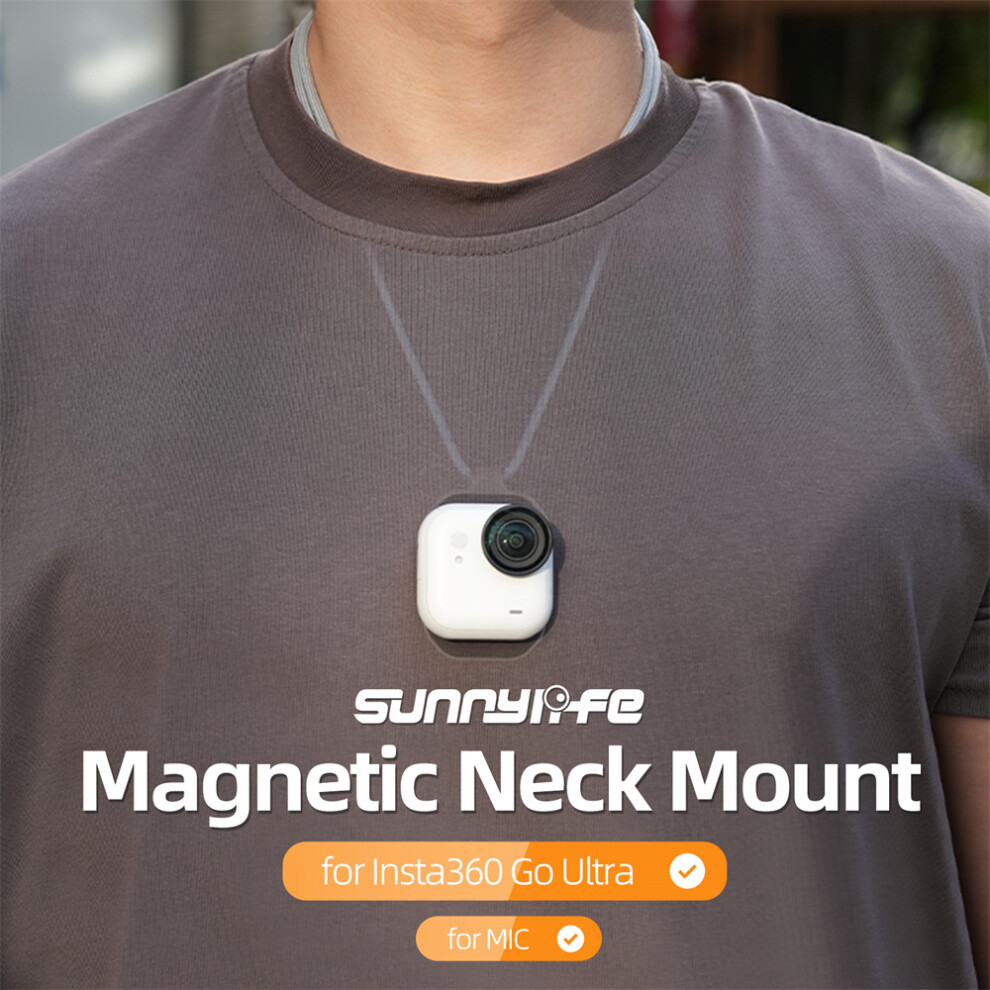 Magnetic Neck Mount Chest Body Camera Neck Lanyard POV Vlog Holder Accessories for Insta360 Go Ultra/MIC