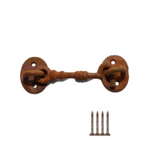 4" Plain Cast Iron Cabin Hook Rust by Ironmongery World