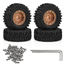 (A) 4pcs 1.3-inch Crawler Tire Rim for TRX4M SCX24 FMS Ascent-18 1/18 RC Car