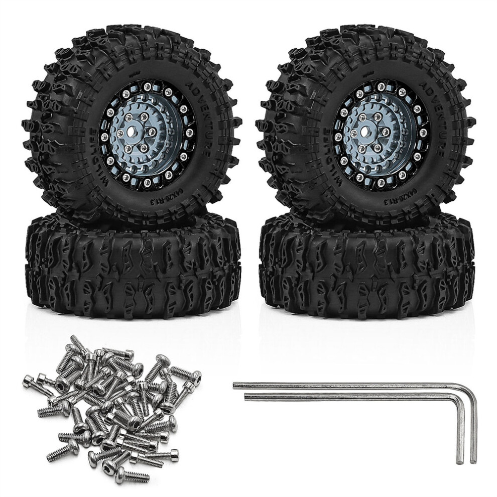 (C) 4Pcs 1.3-Inch Crawler Tire Rim For Trx4m Scx24 Fms Ascent-18 1/18 Rc Car 123643873036