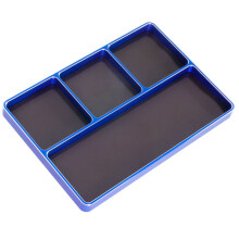 (Blue) Metal Screw Tray Tool Storage Board For 1/8 1/10 1/12 1/18 Climbing Car Models