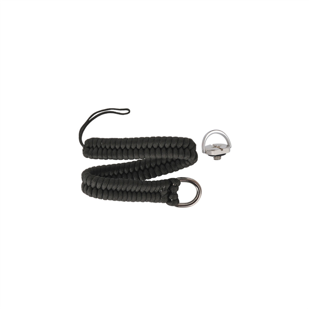(Black) Universal Wrist Strap 1/4" Carbon Steel Screw Buckle Adjustable Wrist Lanyard Braided Safe Rope For Action Camera Black 320997478003