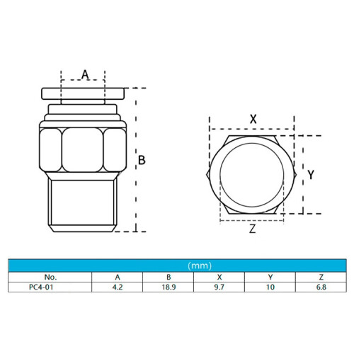E3D V6 Pneumatic Fitting PC4-m10 Plastic Straight Quick Coupling Self-Locking