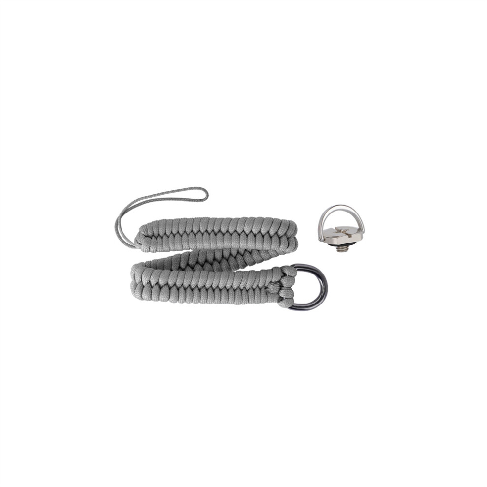 (Gray) Universal Wrist Strap 1/4" Carbon Steel Screw Buckle Adjustable Wrist Lanyard Braided Safe Rope For Action Camera Gray 320997478027