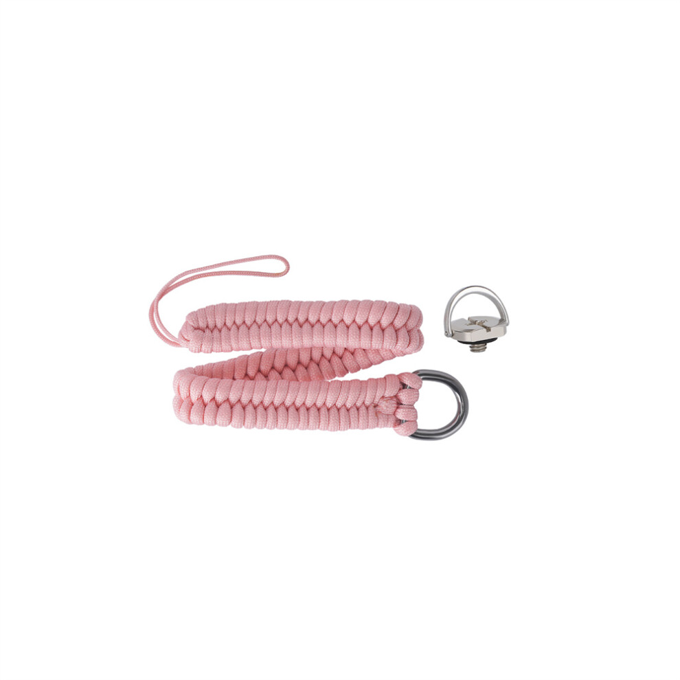 (Pink) Universal Wrist Strap 1/4" Carbon Steel Screw Buckle Adjustable Wrist Lanyard Braided Safe Rope For Action Camera Pink 320997478010