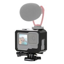PULUZ For GoPro HERO10 Black / HERO9 Black ABS Plastic Border Frame Mount Protective Case with Buckle Basic Mount & Screw