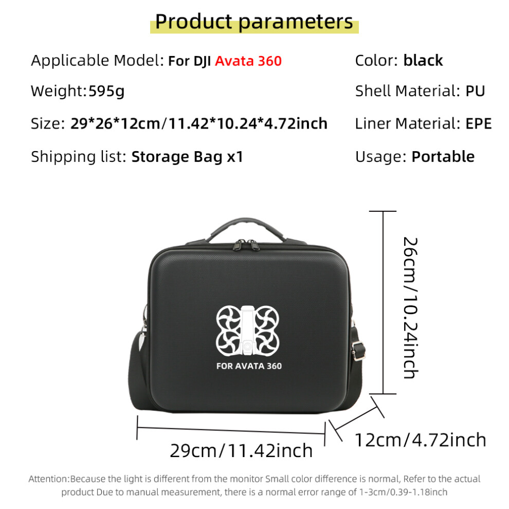 ( A) Panoramic Drone Portable Carry Case Storage Protective Bag For Dji Avata 360 Black 123643872985