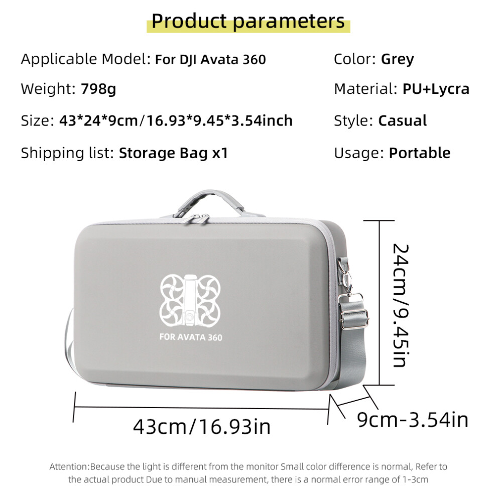 ( B) Panoramic Drone Portable Carry Case Storage Protective Bag For Dji Avata 360 Grey 123643872992