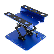 (Blue) 1/18 1/24 1/30 RC Car Height-Adjustable Hand-Crank Jack Repair Stand Display Rack