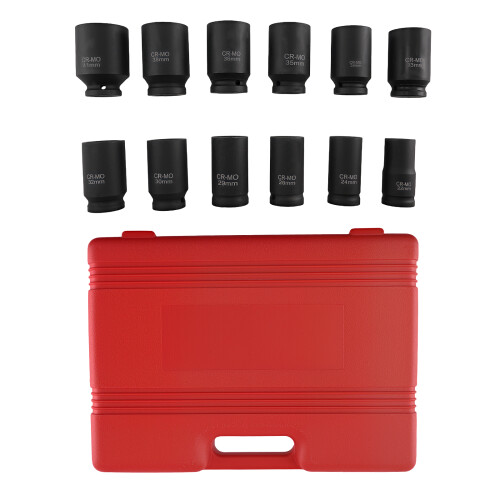 3/4" Deep Sockets 24-41mm Impact Socket Remover Installer Tool Kit 12 pcs 2