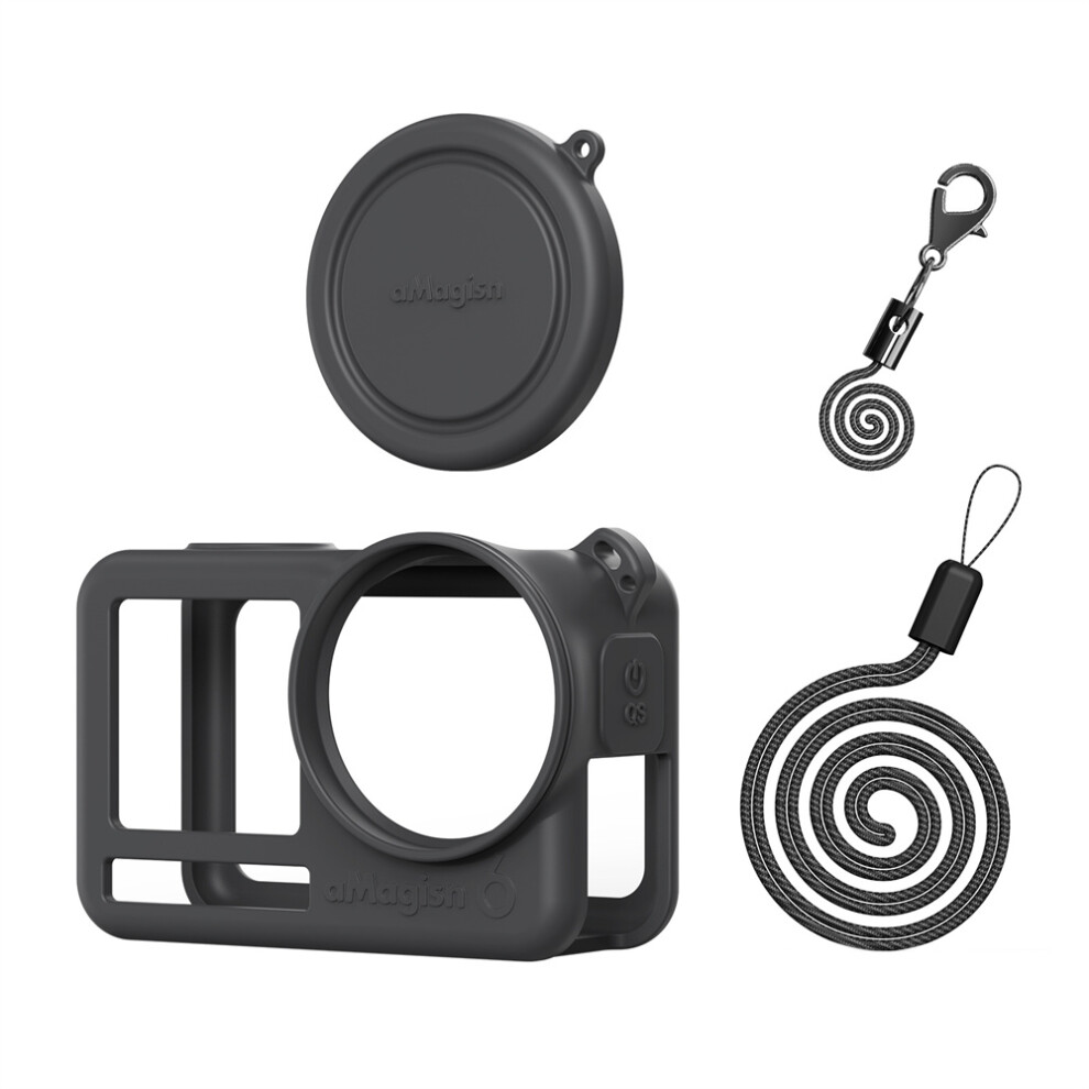 (Silicone Case-) Camera Lens Cover Silicone Case Protection Kit For Dji Osmo Action 6 Black 320997478379