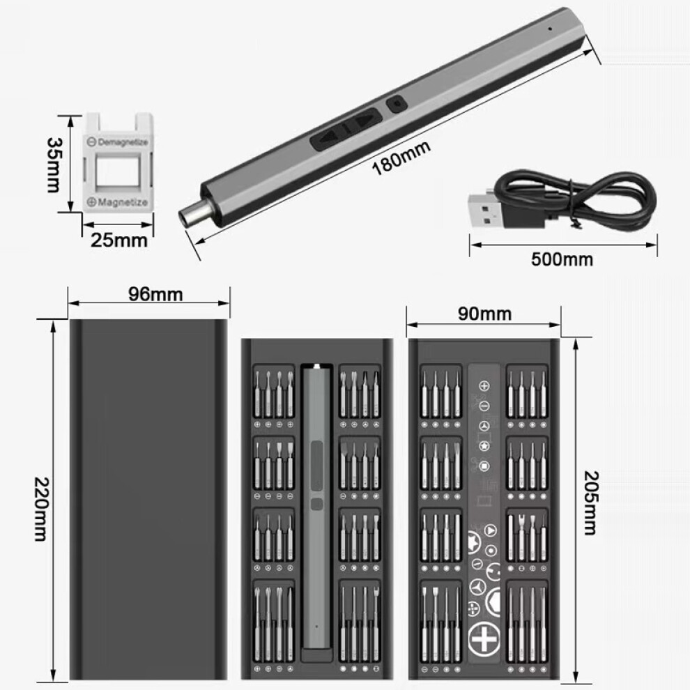 Red/Light (82 In 1) 82In1 Precision Electric Screwdriver Small Aluminium Electric Repair Screwdriver