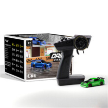 (Green) Turbo Racing 1:76 C64 C73 C72 C74 Drift RC Car With Gyro Radio Full Proportional Remote Control Toys RTR Kit For Kids and Adults