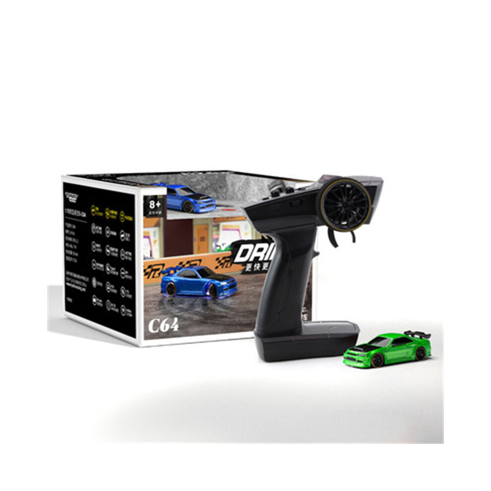 (Green) Turbo Racing 1:76 C64 C73 C72 C74 Drift Rc Car With Gyro Radio Full Proportional Remote Control Toys Rtr Kit For Kids And Adults Green 320997481423