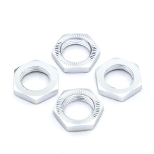 (Silver) 4PCS 17mm Wheel Nut Hex Adapter Thread Pitch 1.25mm For Some RC Hobby Model Car Hobao Wheel Nut 1/8 RC Model Car Accessorys
