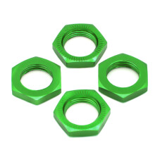 (Green) 4PCS 17mm Wheel Nut Hex Adapter Thread Pitch 1.25mm For Some RC Hobby Model Car Hobao Wheel Nut 1/8 RC Model Car Accessorys