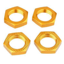 (Gold) 4PCS 17mm Wheel Nut Hex Adapter Thread Pitch 1.25mm For Some RC Hobby Model Car Hobao Wheel Nut 1/8 RC Model Car Accessorys
