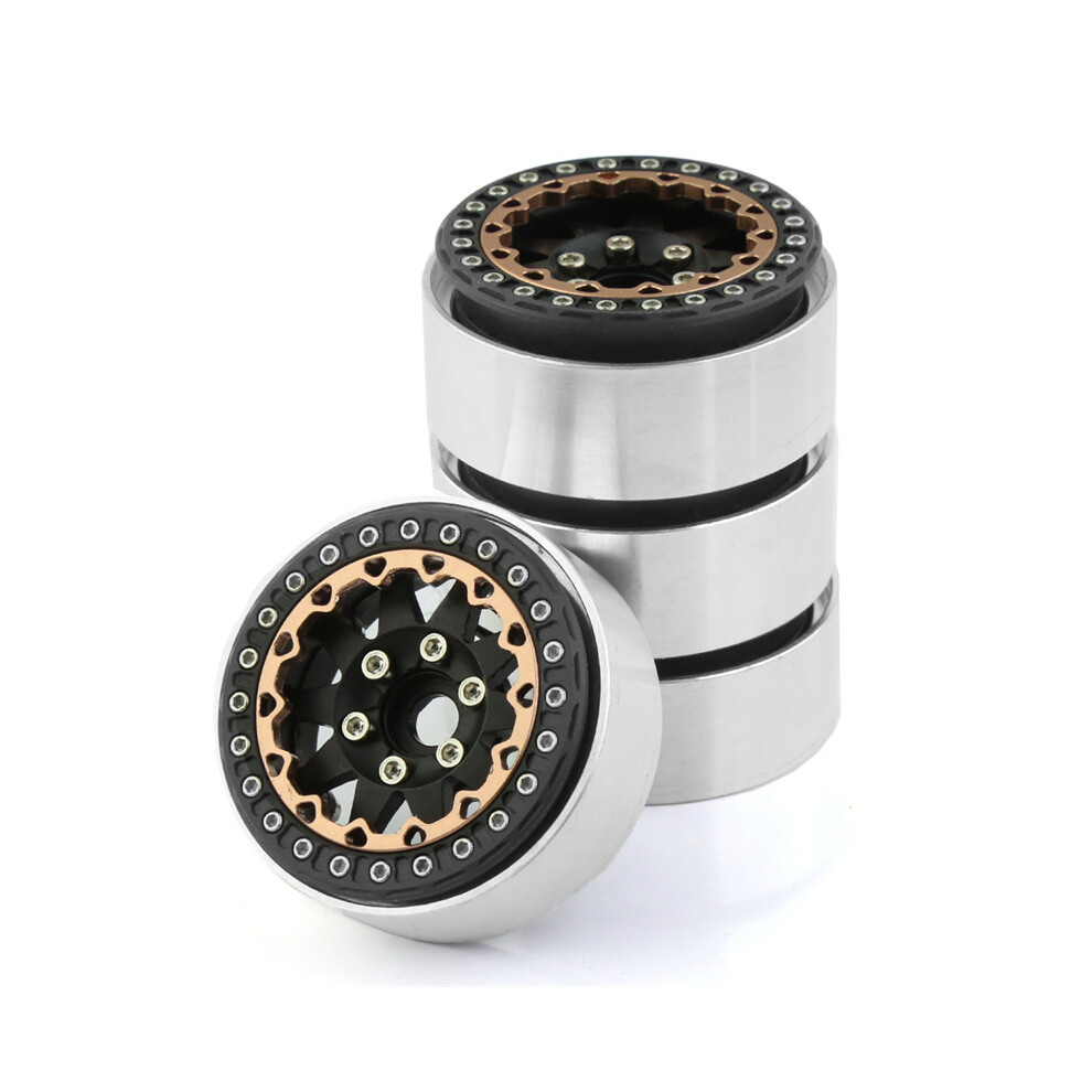 (Black) Metal 1.9Inch Beadlock Wheel Rim Hub For1/10 Rc Crawler Axial Scx10 D90 Trx4 Trx6 Hpi Hsp Tire Rc Accessories Tamiya Black 320997481553