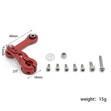 (Red) Metal 25T Servo Arm & Link Rod for ARRMA 1/7 Infraction, 1/8 Mojave, Kraton, Senton, Typhon, Talion, Outcast - Upgrade Parts